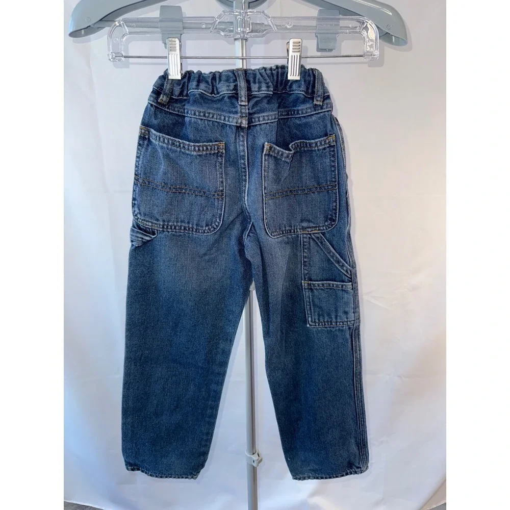 The Childrens Place Boys Utility Carpenter Jeans Blue Denim Medium Wash Size 7